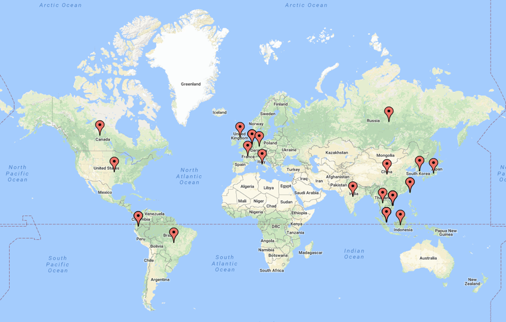 Cyber Security Threat Geolocations May 7-14 2018