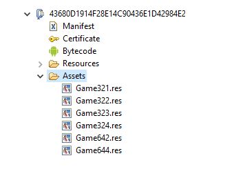 These are the encrypted archives in the assets folder which is decrypted by the malicious version of the dvmap app