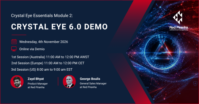Crystal Eye Essentials Module 2: Crystal Eye 6.0 Demo 4th Nov 2026